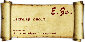 Eschwig Zsolt névjegykártya